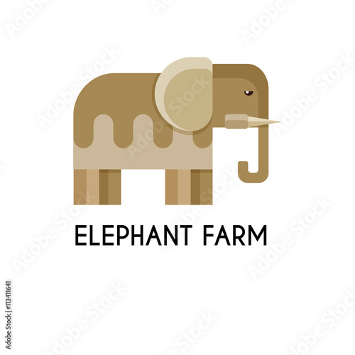 Elephant made in unique geometrical flat style.