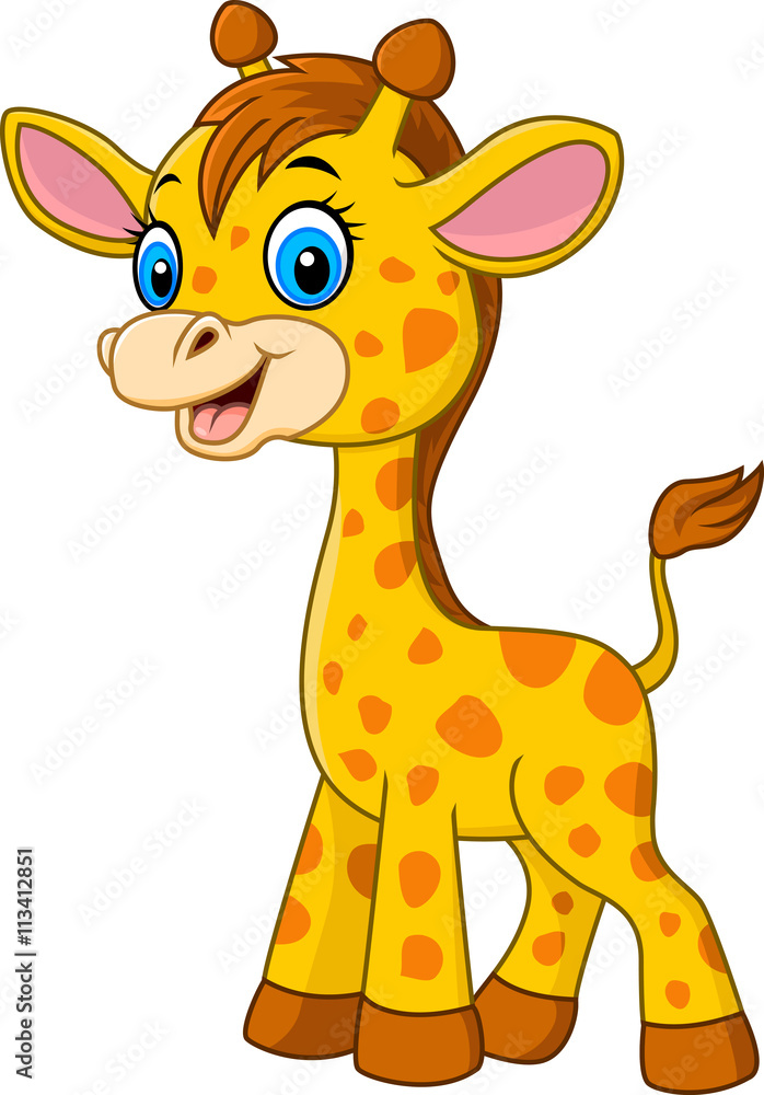 Fototapeta premium Cartoon baby giraffe