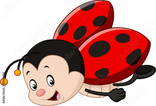Valokuvatapetti Cute ladybug cartoon
