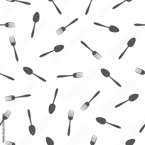 Seamless pattern - cutlery (fork and spoon)