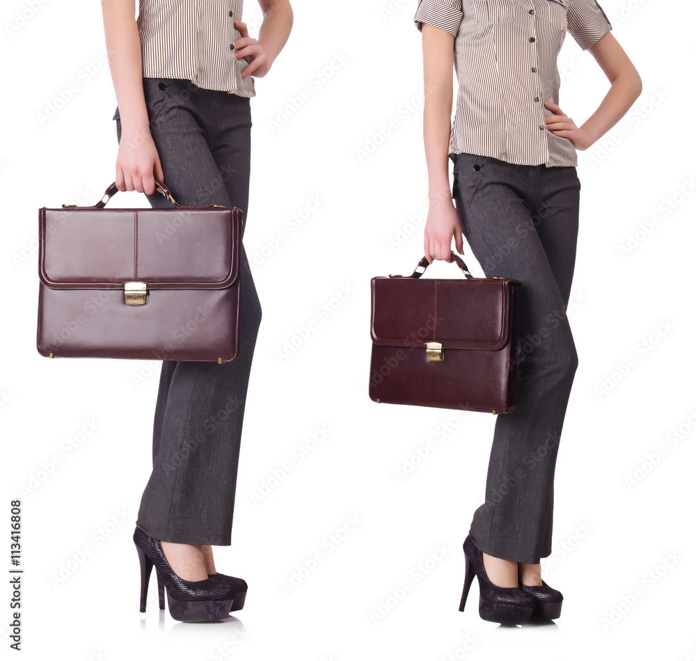 Collage of businesswoman isolated on the white background Collage of businesswoman isolated on the white background