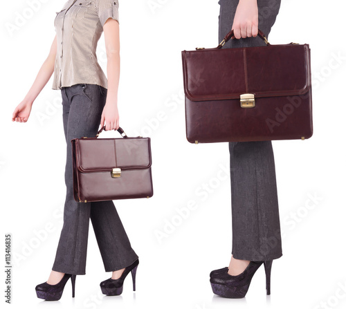 Collage of businesswoman isolated on the white background