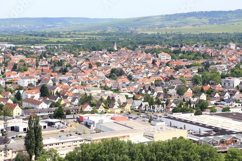 Büdesheim (ein Stadteil von Bingen am Rhein), blick von der Rhein-Nahe-Schleife (Juni 2016)