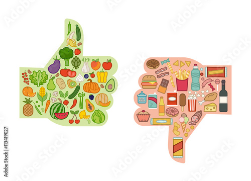 Healthy and unhealthy food