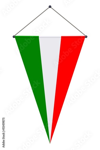 Pennant verde, bianco, rosso. Italia 