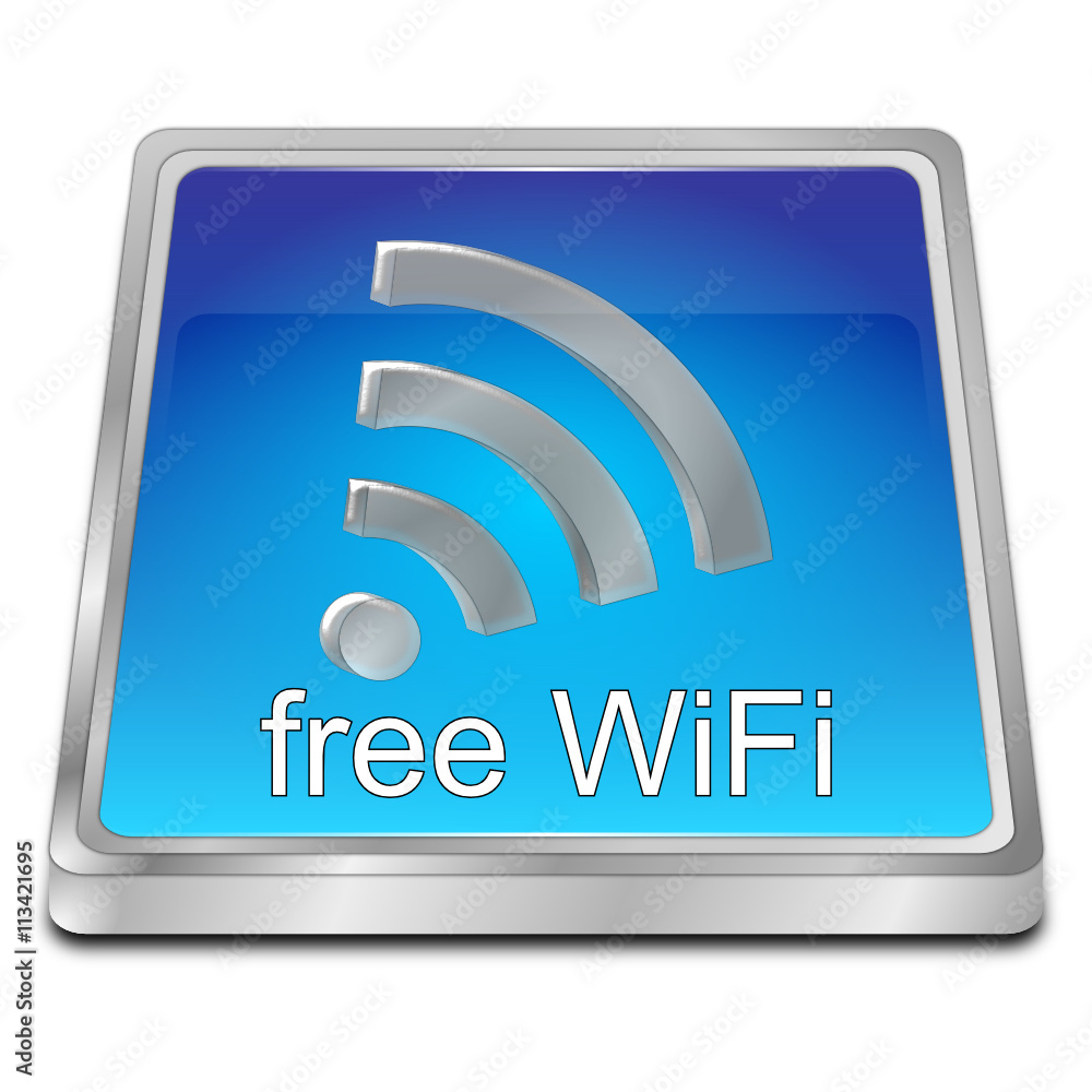 free wireless WiFi button - 3D illustration free wireless WiFi button - 3D illustration