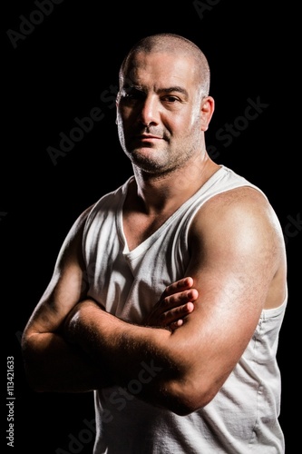 Portrait of muscular athlete