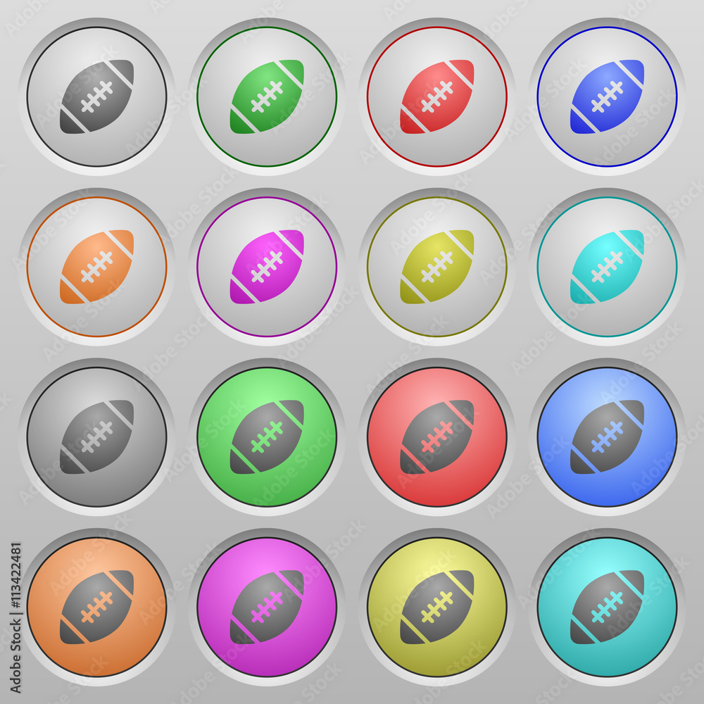 Rugby ball plastic sunk buttons Rugby ball plastic sunk buttons