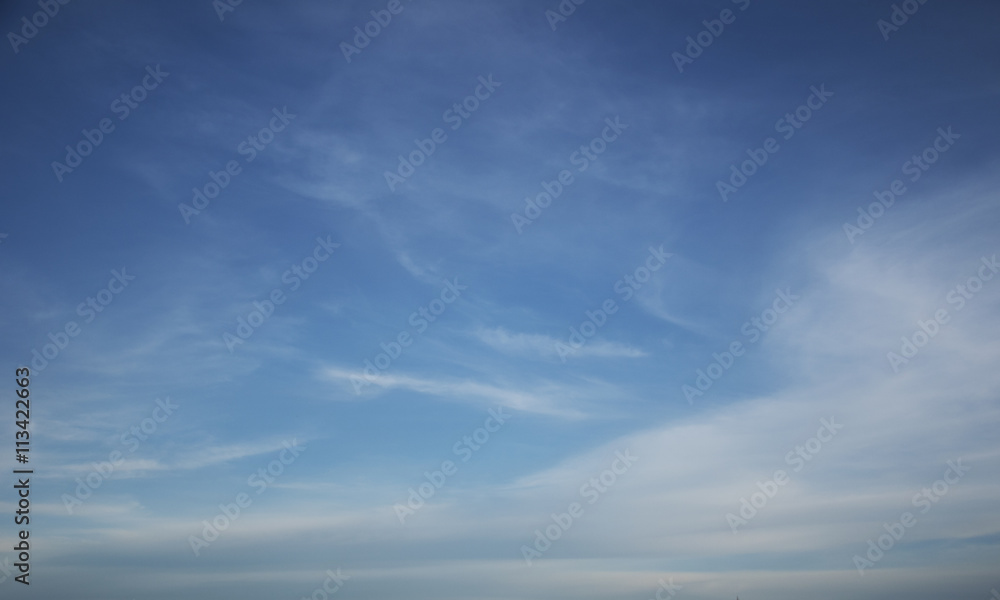 blue sky with clouds close up