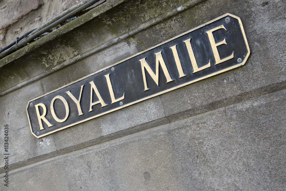 Obraz premium Royal Mile Street Sign, Edinburgh