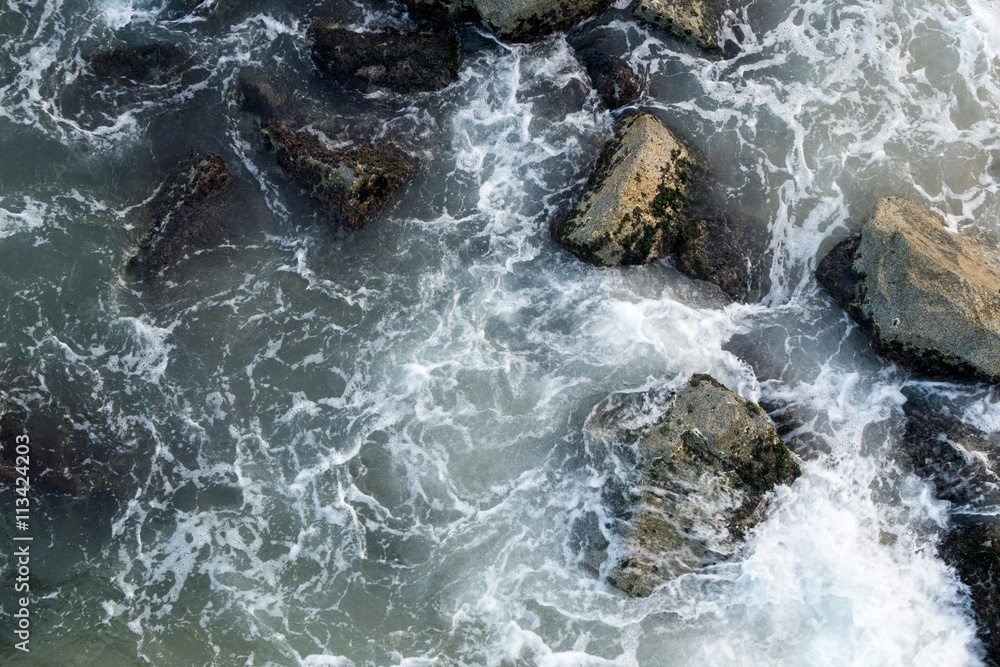 Mediterranean sea water splashes on the rocks Mediterranean sea water splashes on the rocks