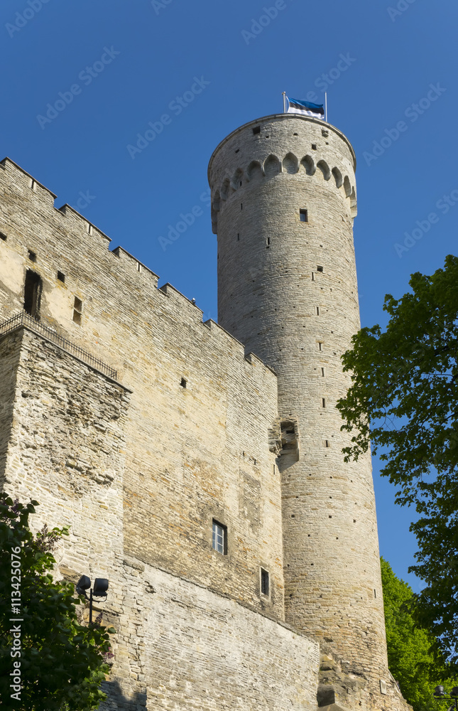 Tall Hermann - a tower of the Toompea Castle on Toompea hill. Tallinn, Estonia..