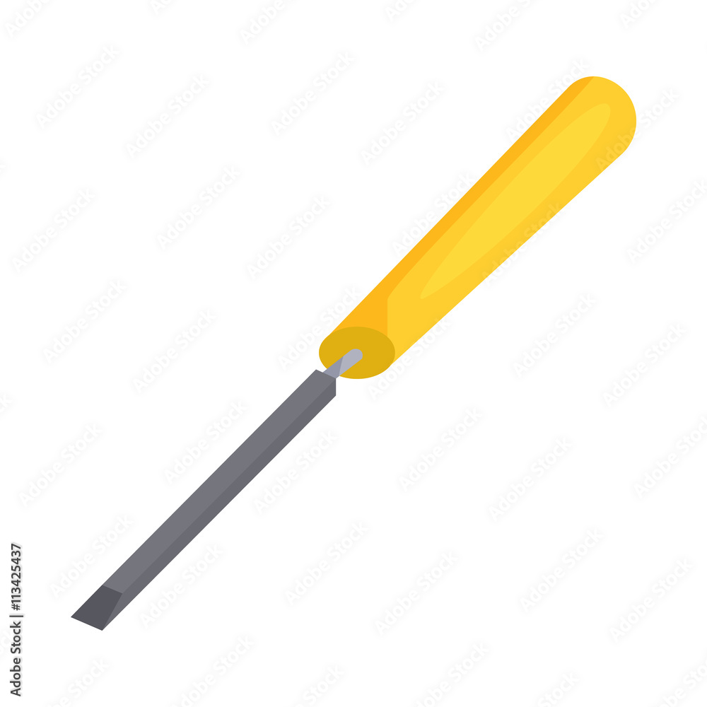 Chisel icon in cartoon style Chisel icon in cartoon style