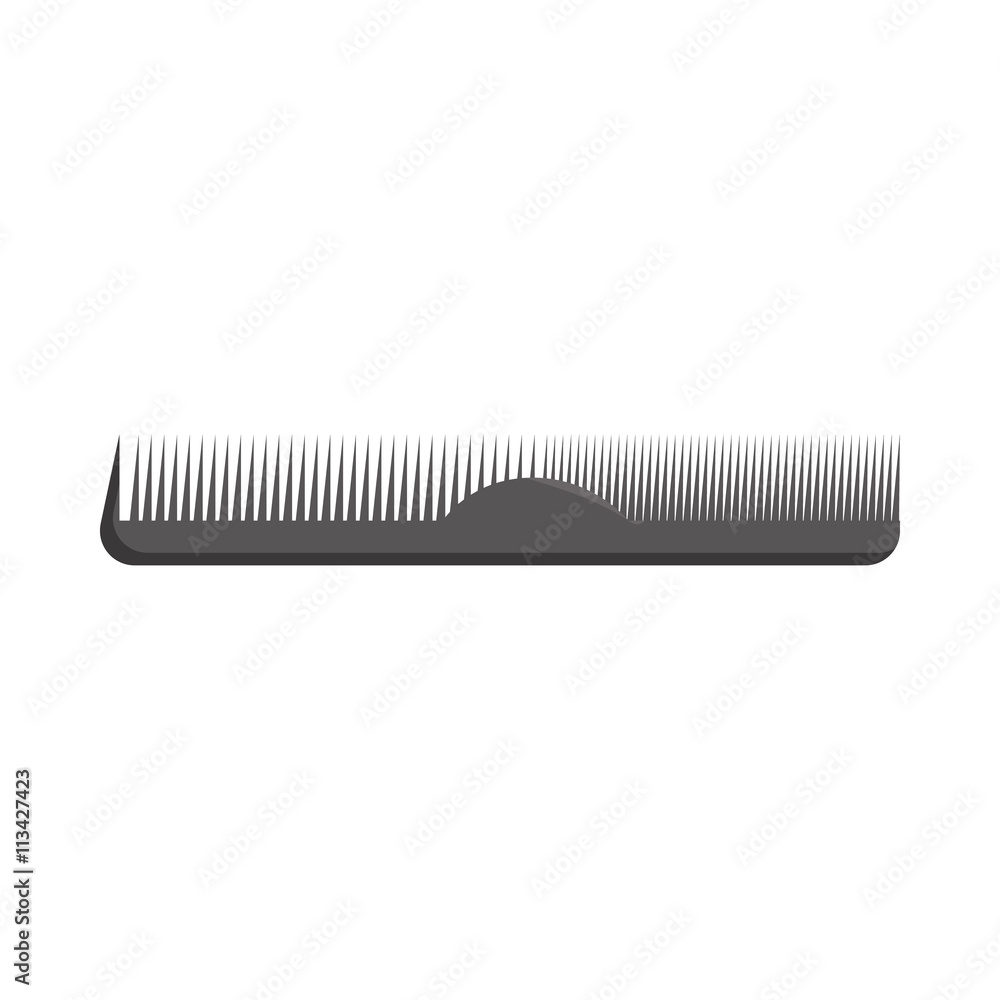 Black plastic comb icon, cartoon style Black plastic comb icon, cartoon style