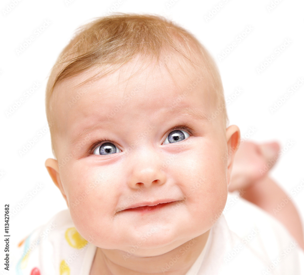newborn european baby girl boy crying antic head up 6 months old newborn european baby girl boy crying antic head up 6 months old