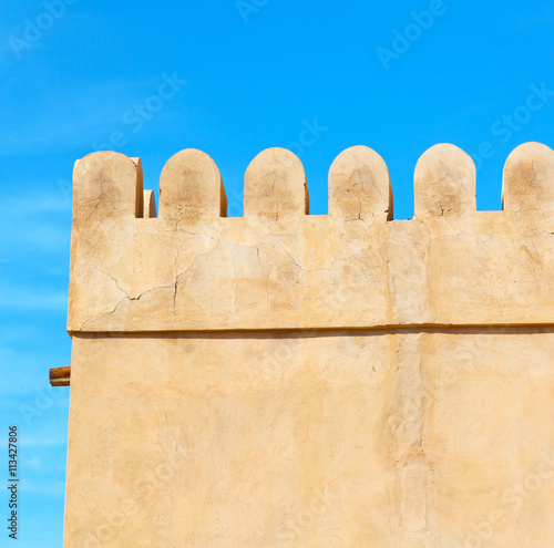 in oman muscat the old defensive fort battlesment sky a