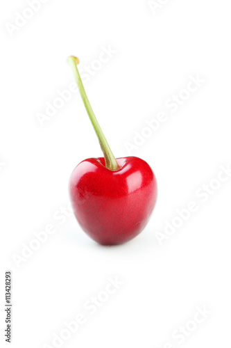 Ripe cherry isolated on white