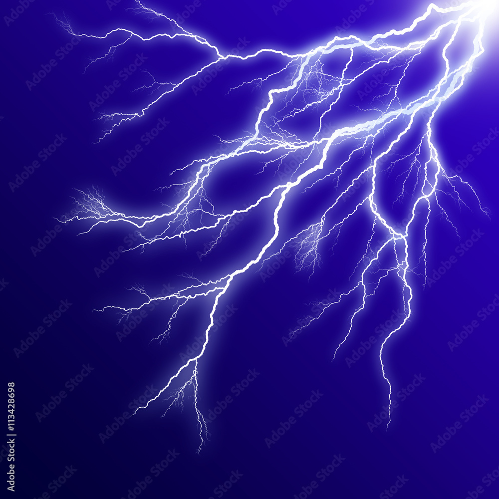 Lightening effect in blue square Lightening effect in blue square
