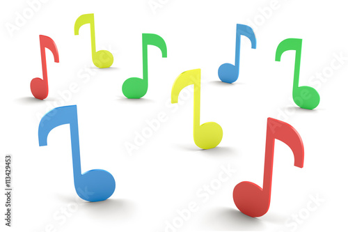 Music symbols. 3d rendering