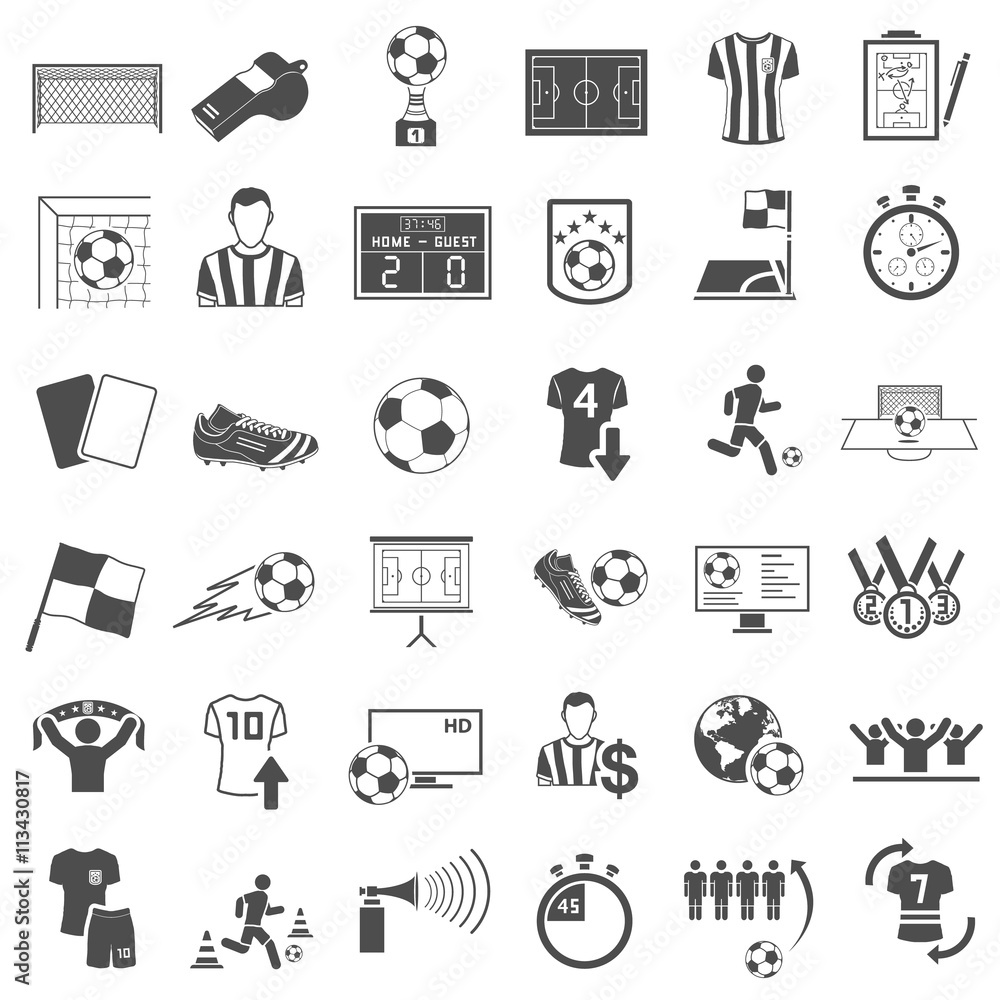Naklejka premium Soccer Icons Set