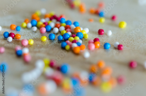A scattering of colorful sweet