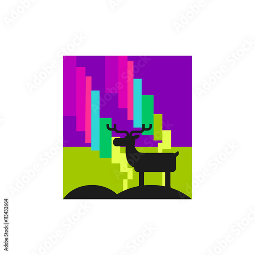 Northern lights flat icon