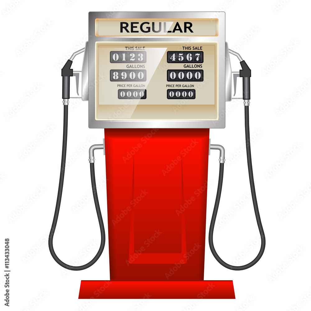 red petrol station with counter in USA red petrol station with counter in USA