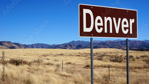 Denver brown road sign