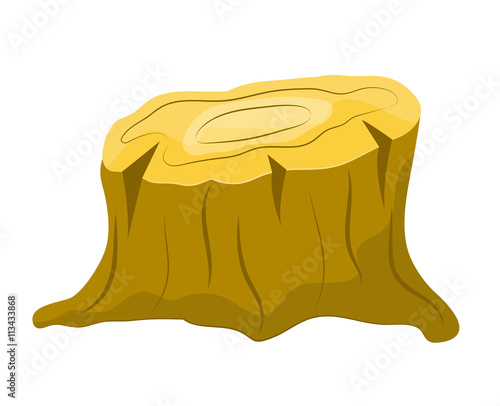 tree stump with roots isolated