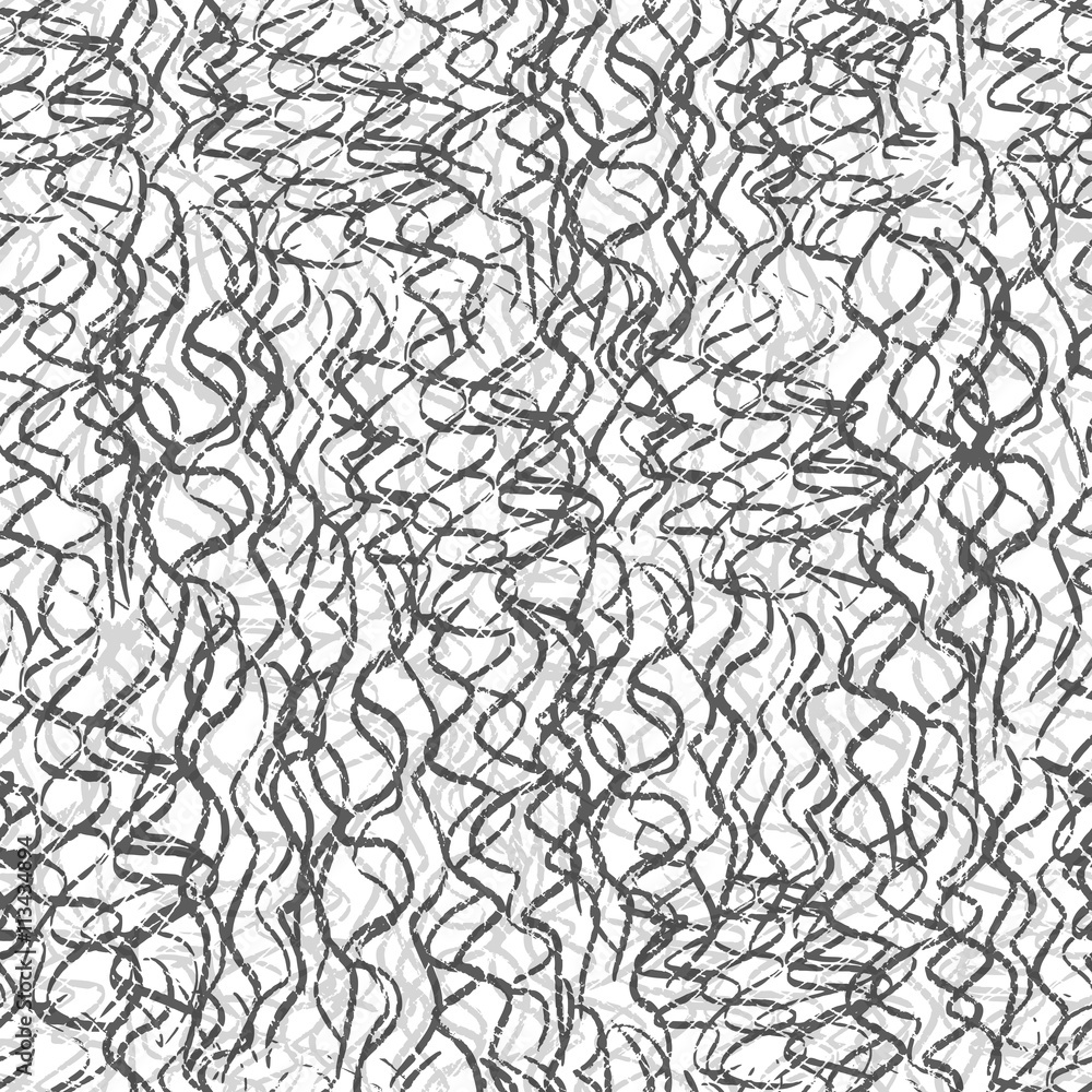 Ink hand drawn abstract seamless pattern
