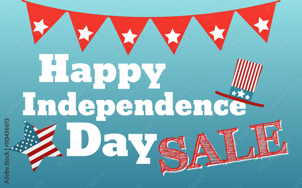 Happy 4 th of July card United States of America. Happy independence day USA banner. Vector illustration poster.