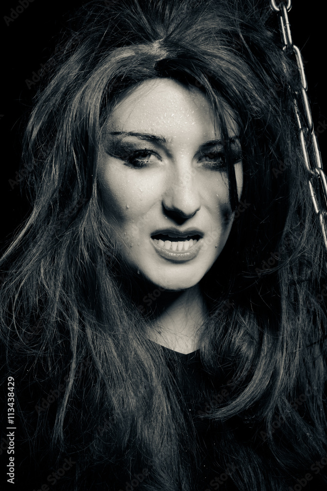 Scary evil woman in the dark Scary evil woman in the dark