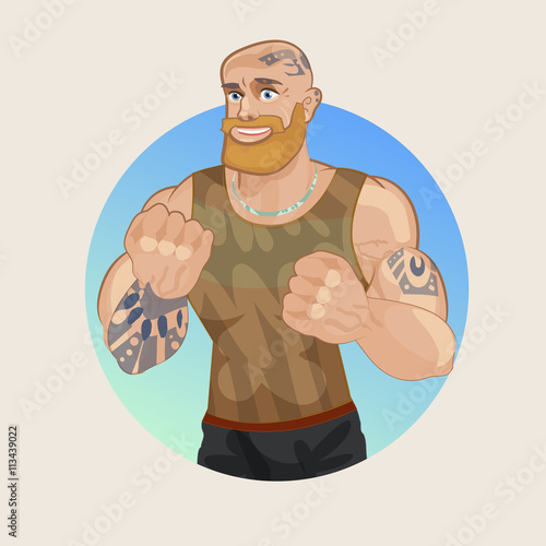 Strong man fighter fist