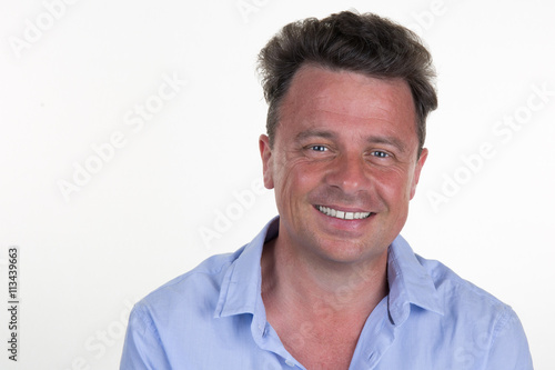 Man smile with a happy facial expression isolated