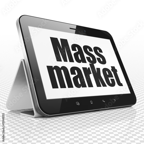 Marketing concept: Tablet Computer with Mass Market on display