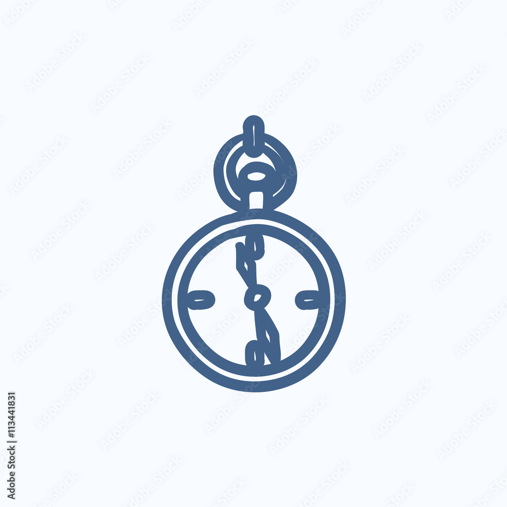 Pocket watch sketch icon. Pocket watch sketch icon.