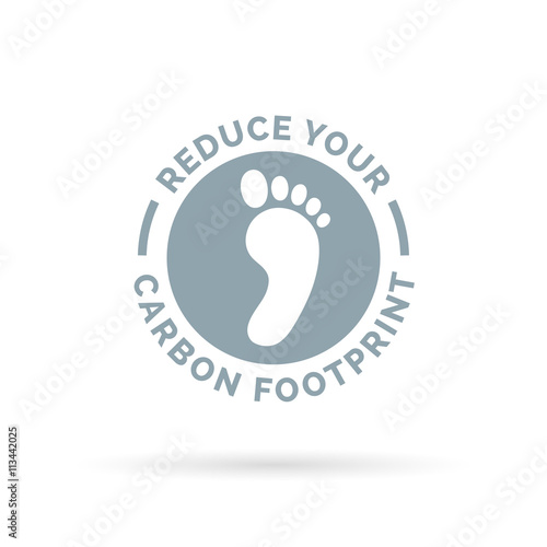 Reduce your carbon footprint icon with eco friendly footprint symbol. Vector illustration.