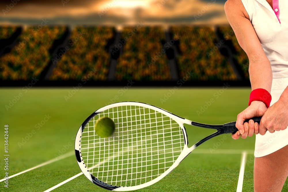 Composite image of athlete is playing tennis 