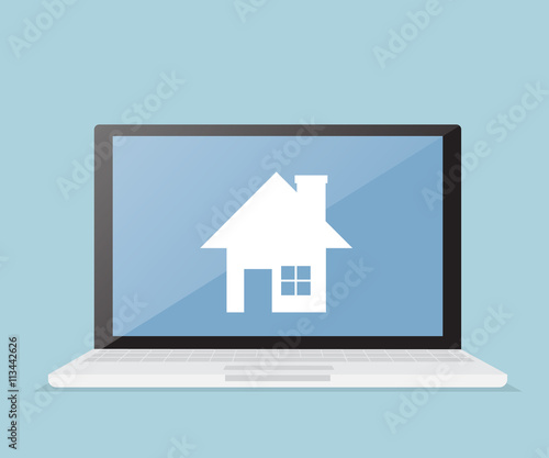 house, real estate on laptop screen