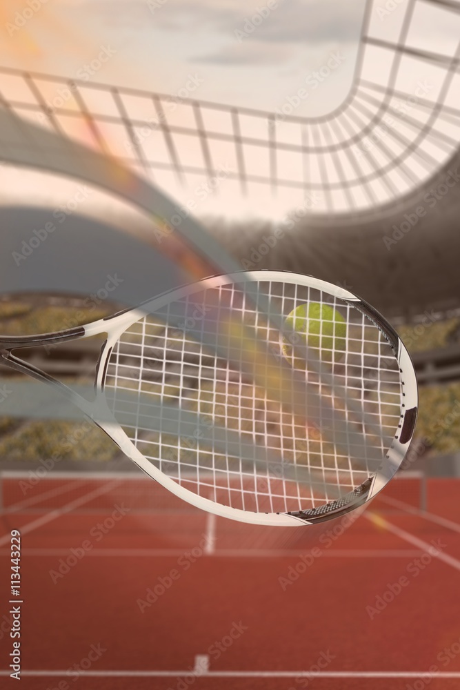 Composite image of athlete playing tennis 