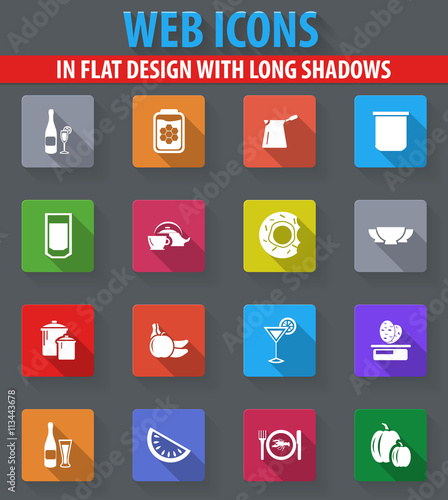 Food and kitchen icons set