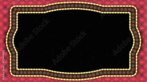 Vintage Flashing Light Neon Sign With Lamps Animation Background