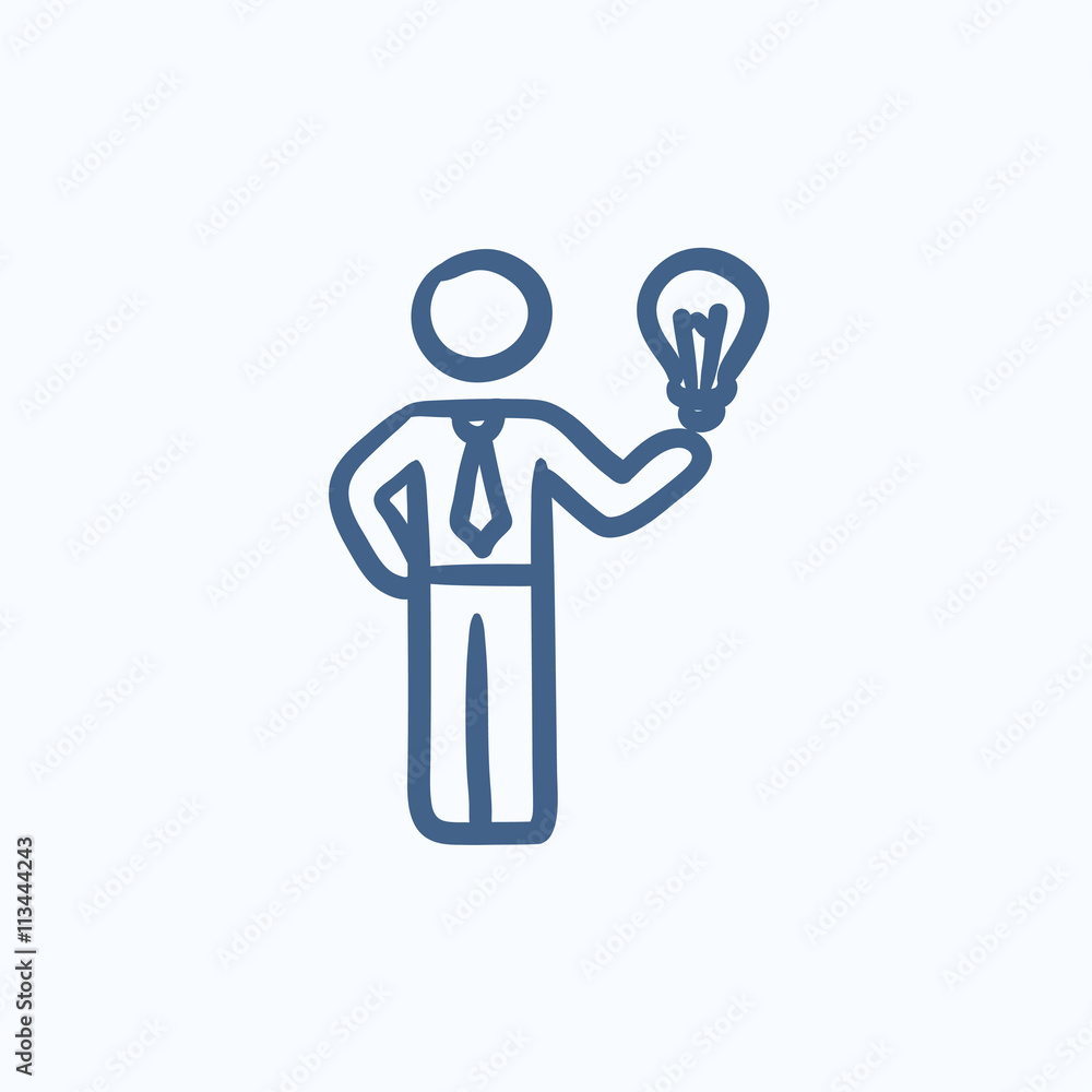 Obraz premium Business idea sketch icon.