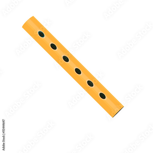Wooden flute icon. in the style of cartoons photo