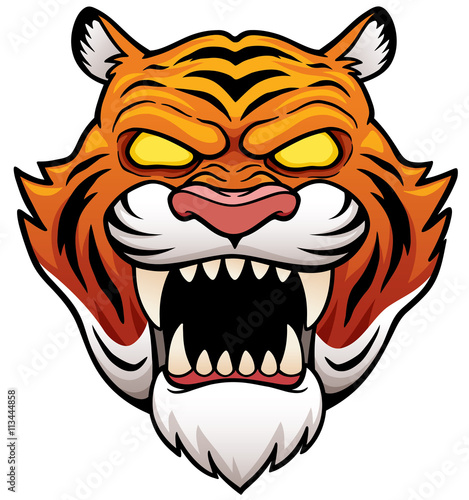 Fototapeta Naklejka Na Ścianę i Meble -  Vector illustration of Tiger Face Cartoon