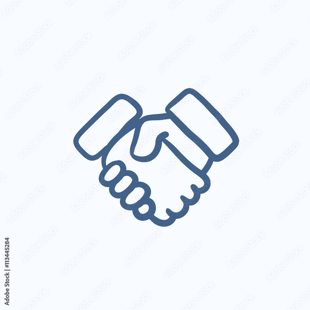 Handshake sketch icon. Handshake sketch icon.