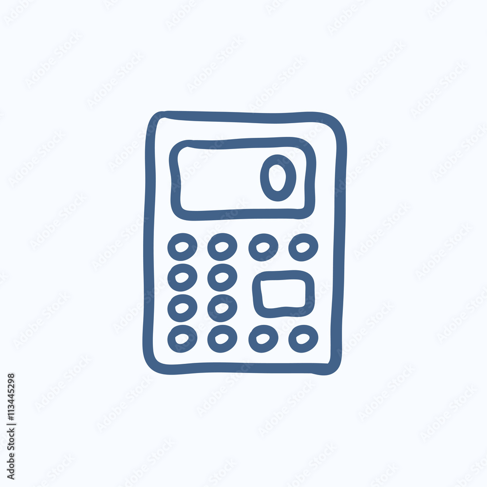 Calculator sketch icon. Calculator sketch icon.