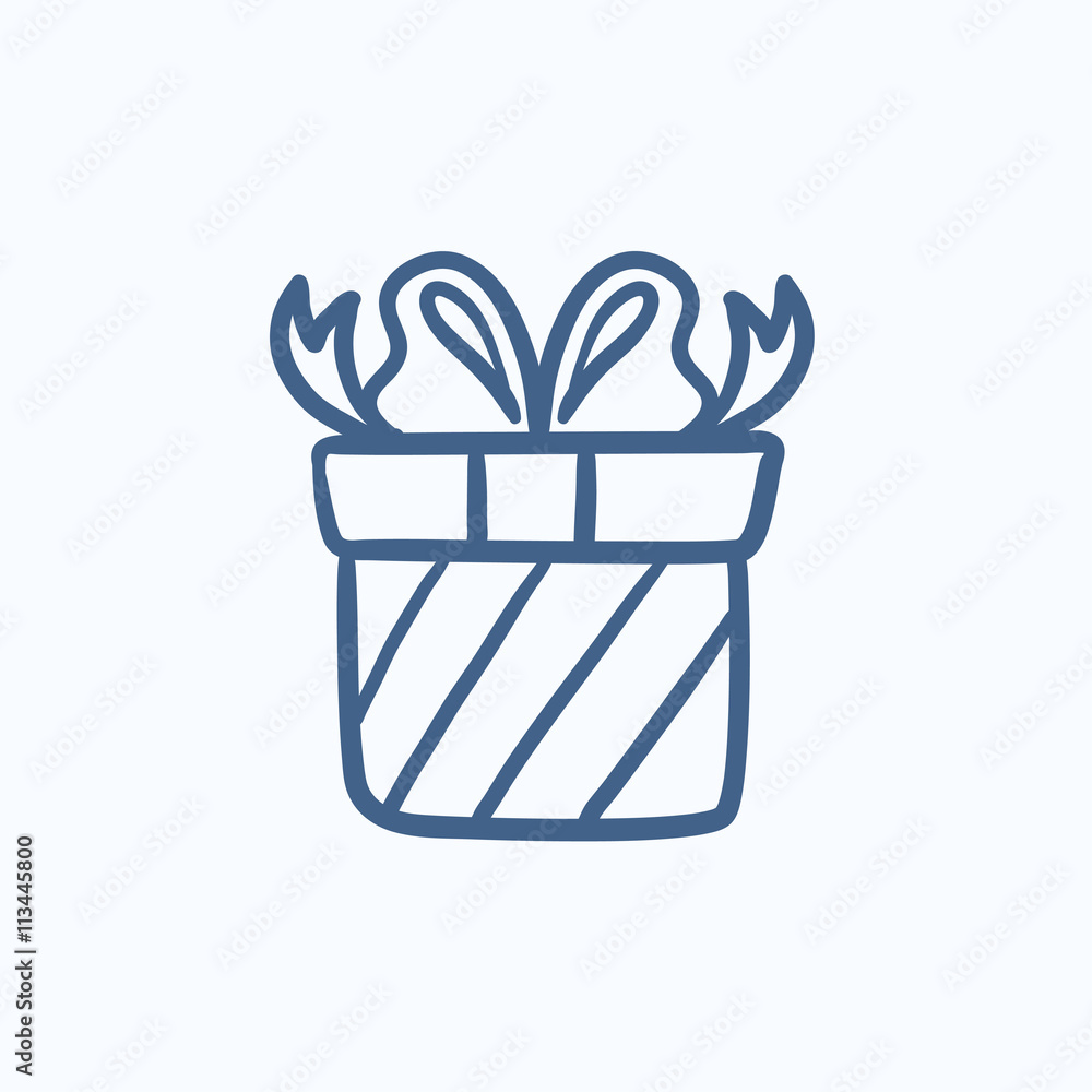 Gift box sketch icon. Gift box sketch icon.