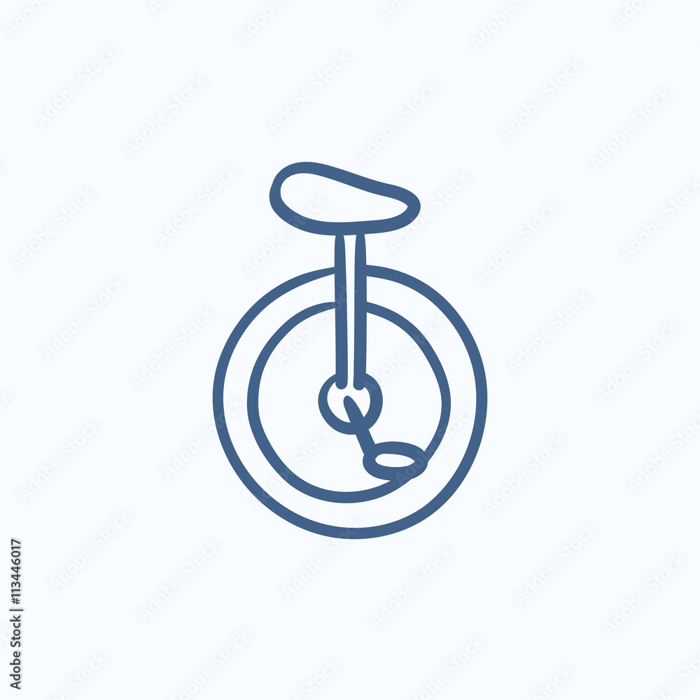 One wheel bicycle sketch icon. One wheel bicycle sketch icon.