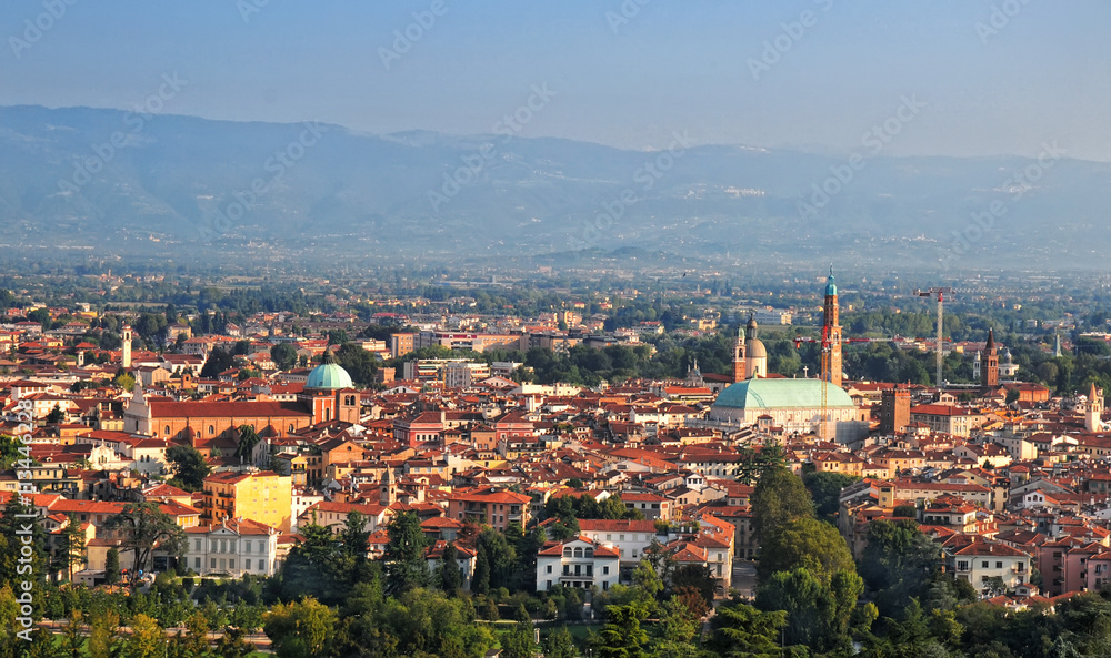 Panorama view of Vicenza, Veneto Italy